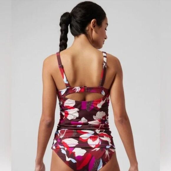 Athleta Hero Bloom Square Neck Tankini Size 34D/DD - Picture 7 of 11